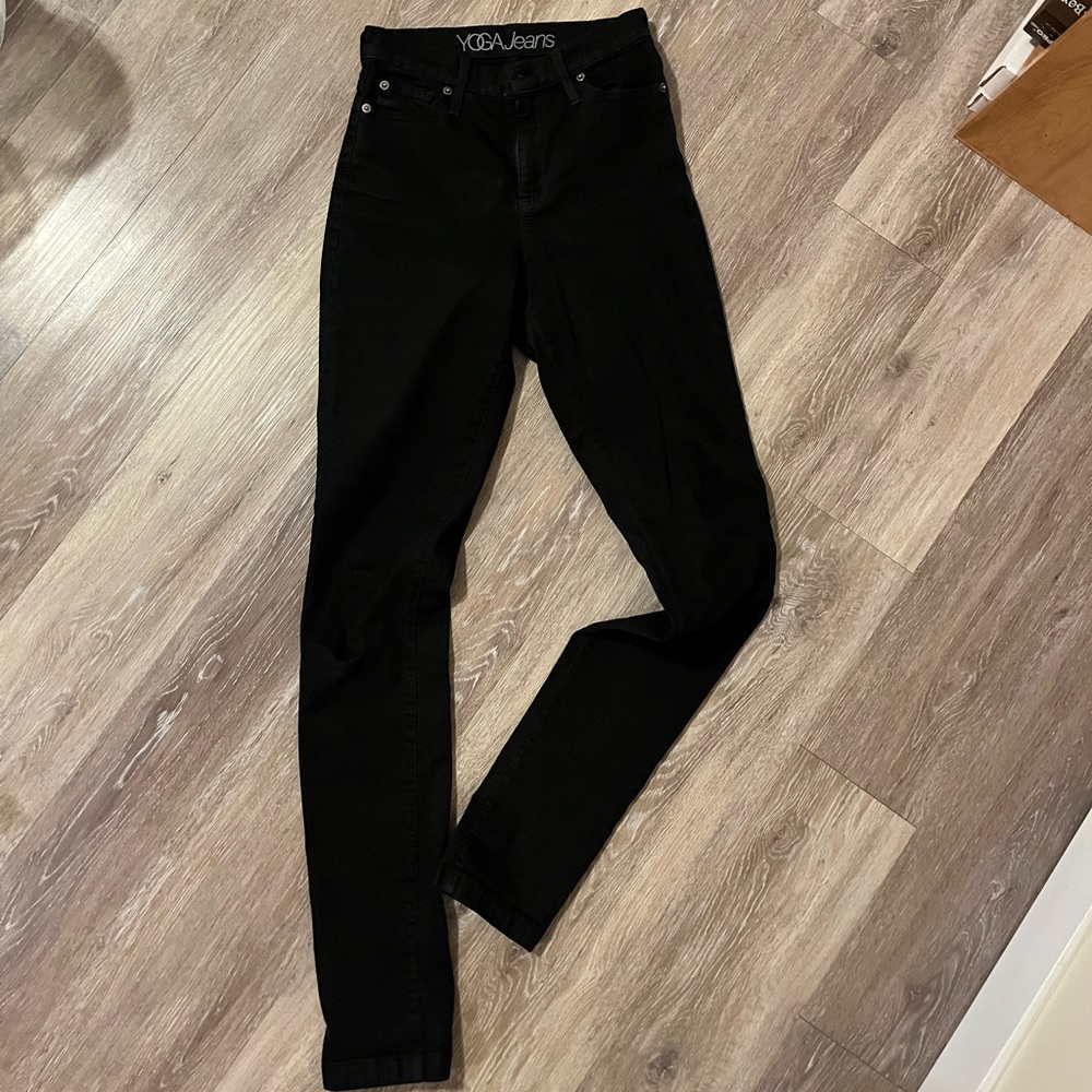 Second Yoga Jeans 25, high waist, long skinny black
